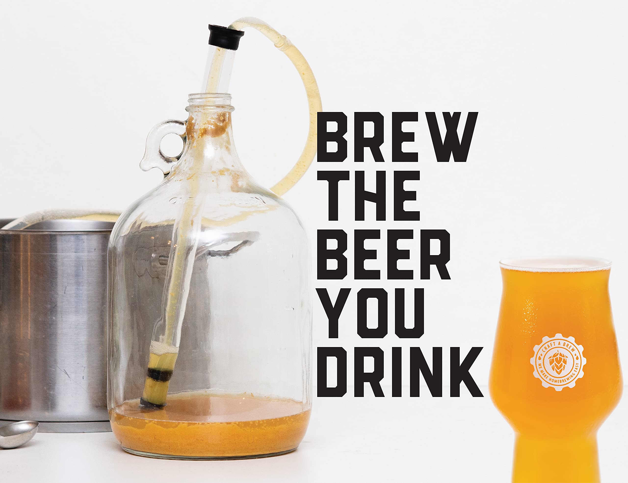 Craft A Brew kit next to household items showing compact size and space-saving benefit