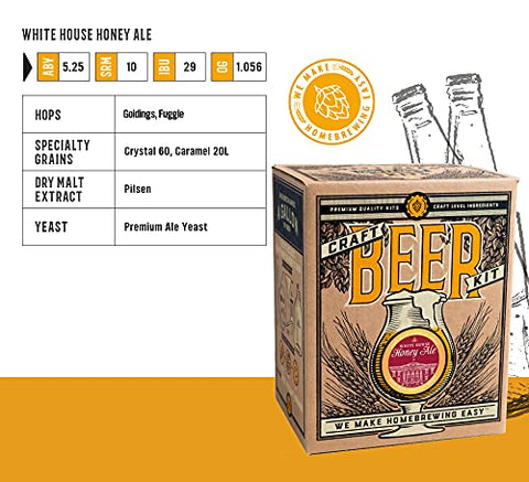 Craft A Brew poured honey ale in glass showing golden color and drinkability