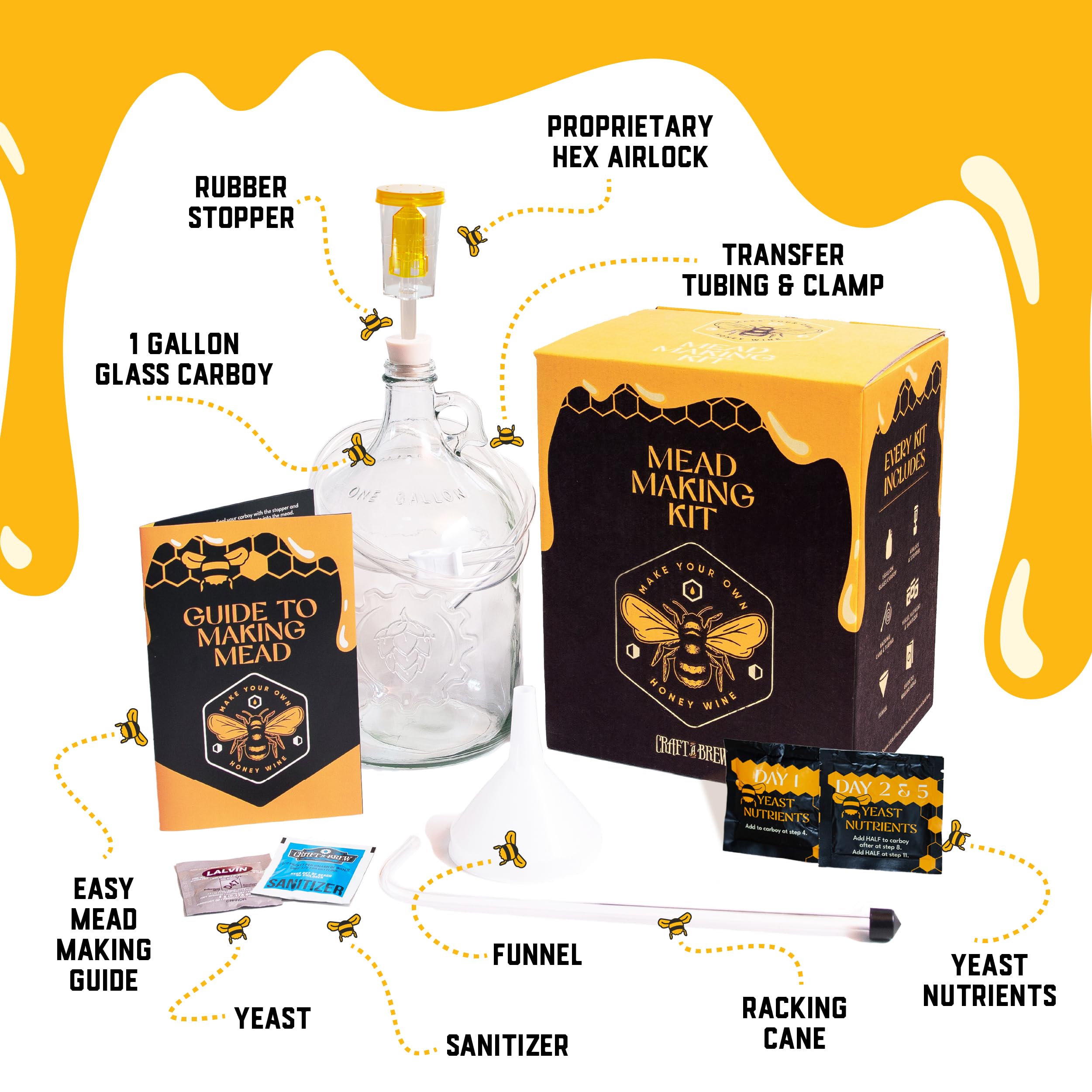 Craft A Brew racking cane and transfer tubing for clean bottling