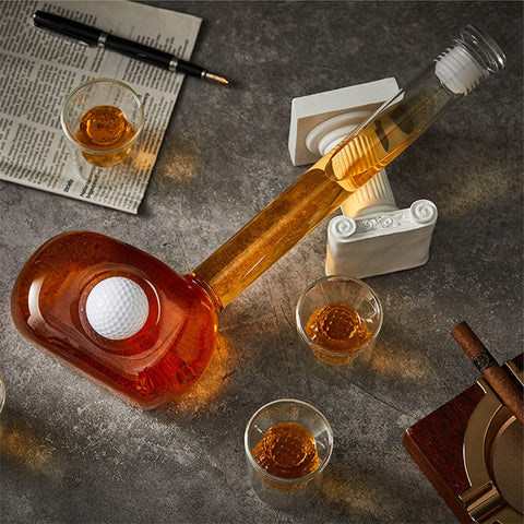 CRAFTGEN decanter next to a 750ml bottle showing true-to-size capacity benefit