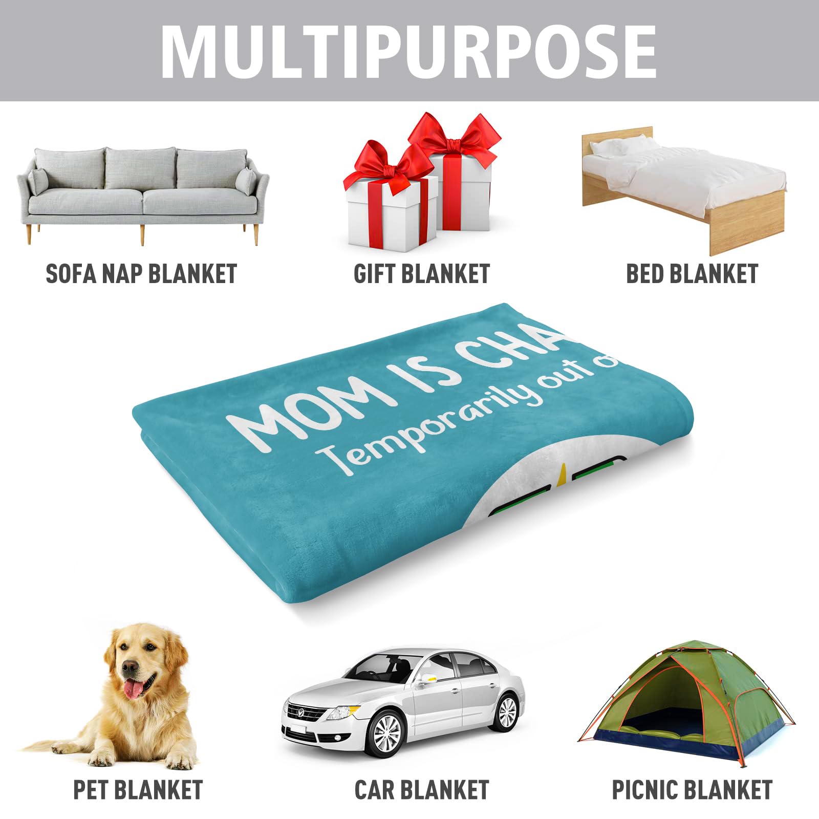 Craftique folded blanket beside a mug to show compact size and portability
