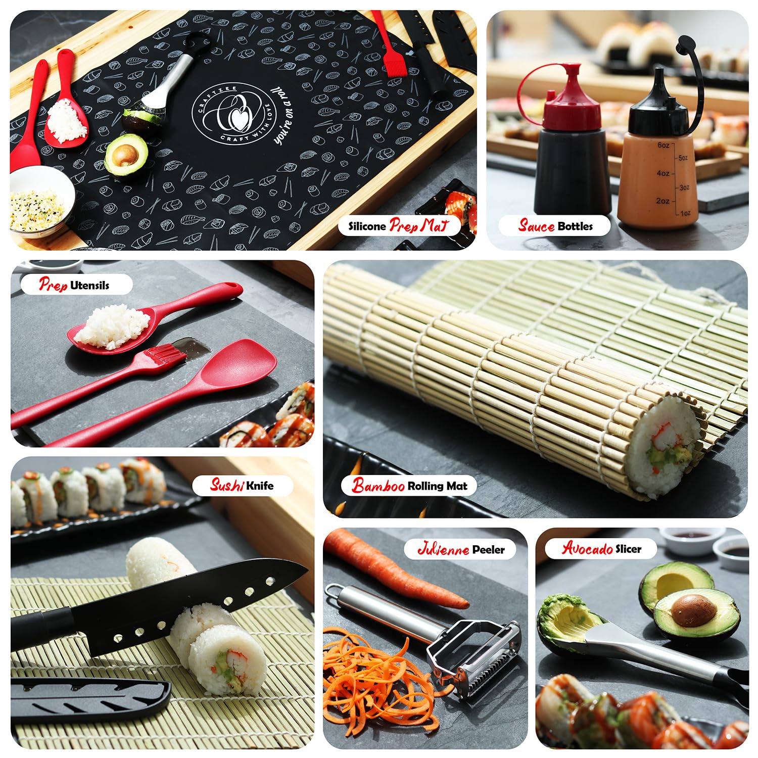 CraftZee bazooka roller close-up demonstrating fast, uniform sushi roll creation