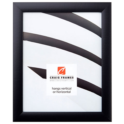 Craig Frames front view showing matte black frame and protected artwork