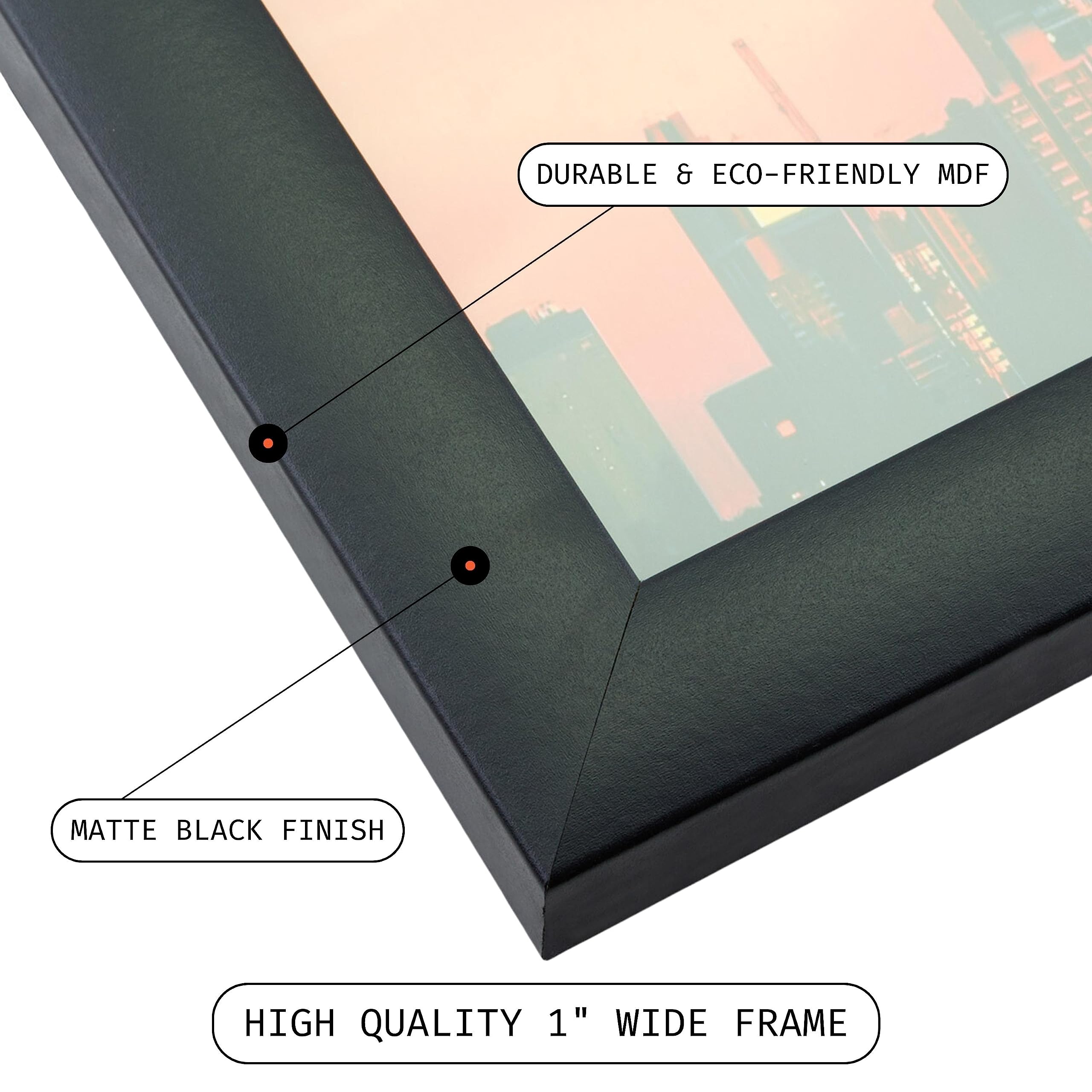 Craig Frames back view with hanging hardware for secure wall mounting benefit