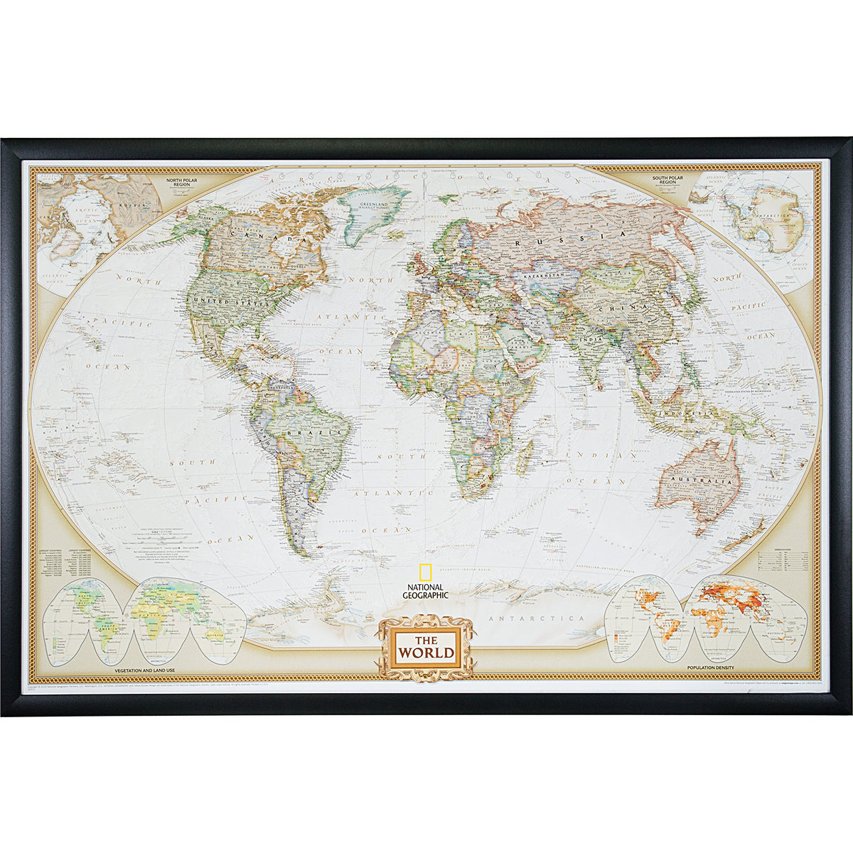 Craig Frames front view showing framed travel map for instant wall impact