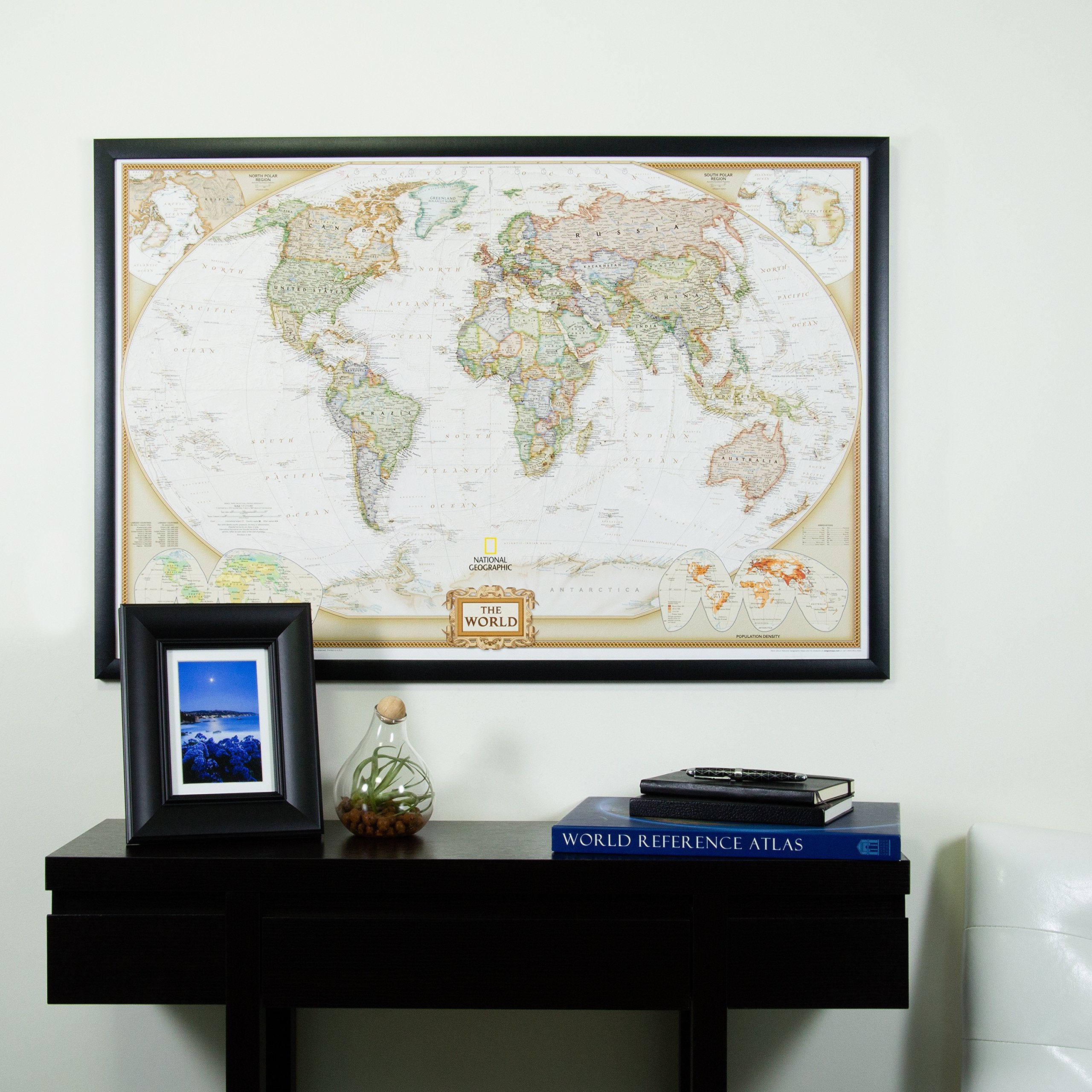 Craig Frames close-up of map print detail for clear geography and texture