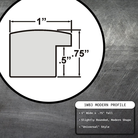 Craig Frames moulding edge profile showing 1-inch wrap finish for modern look benefit