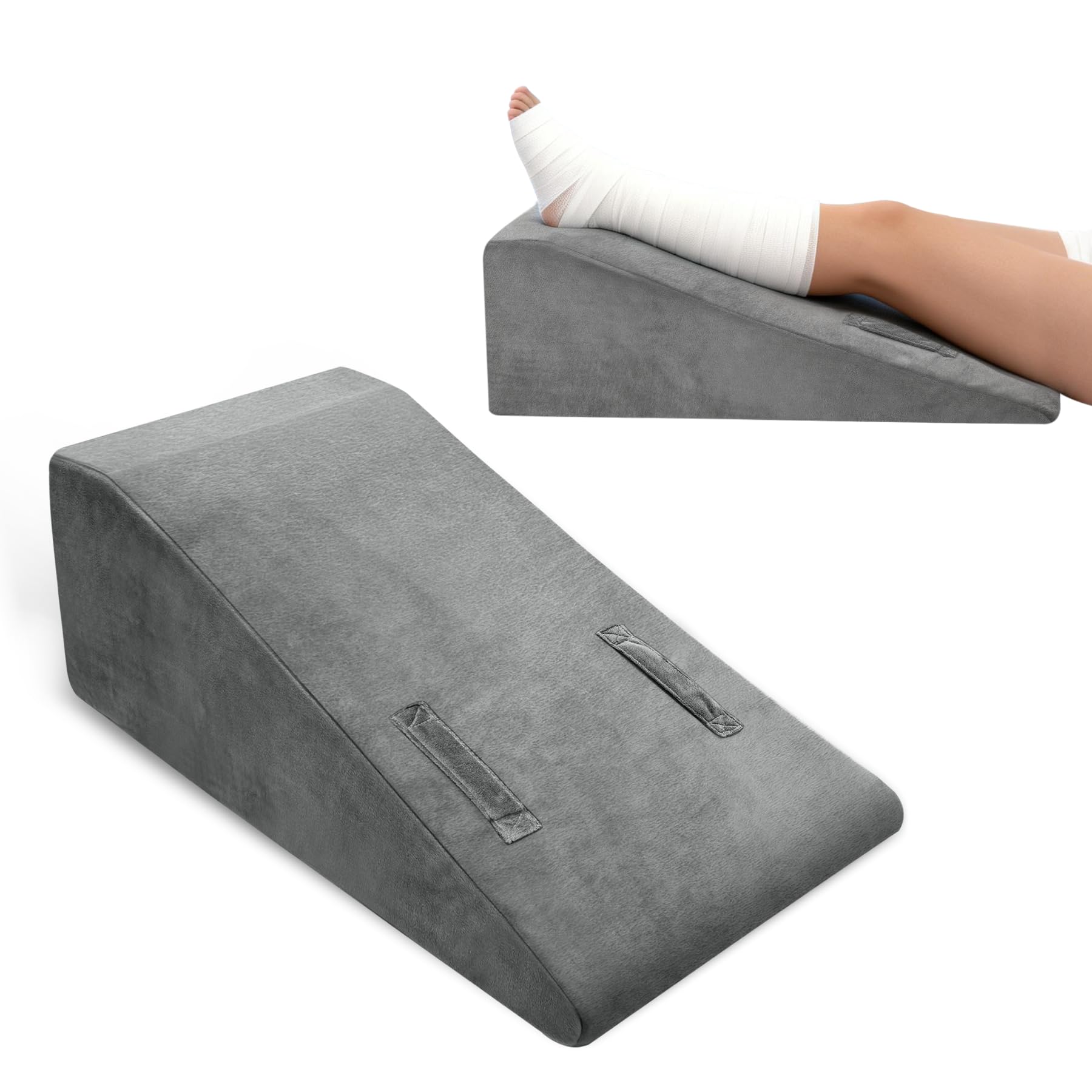 CRAURU front view of leg elevation pillow showing ergonomic incline for steady support