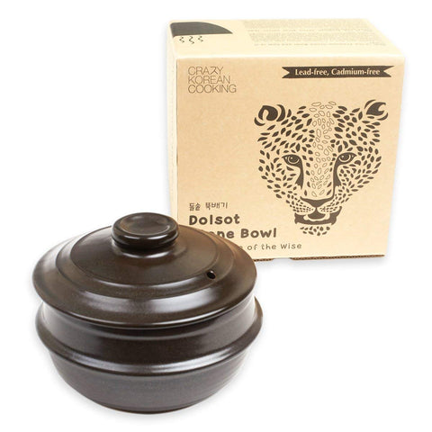 Crazy Korean Cooking side profile with lid demonstrating bowl depth and fit for heat retention