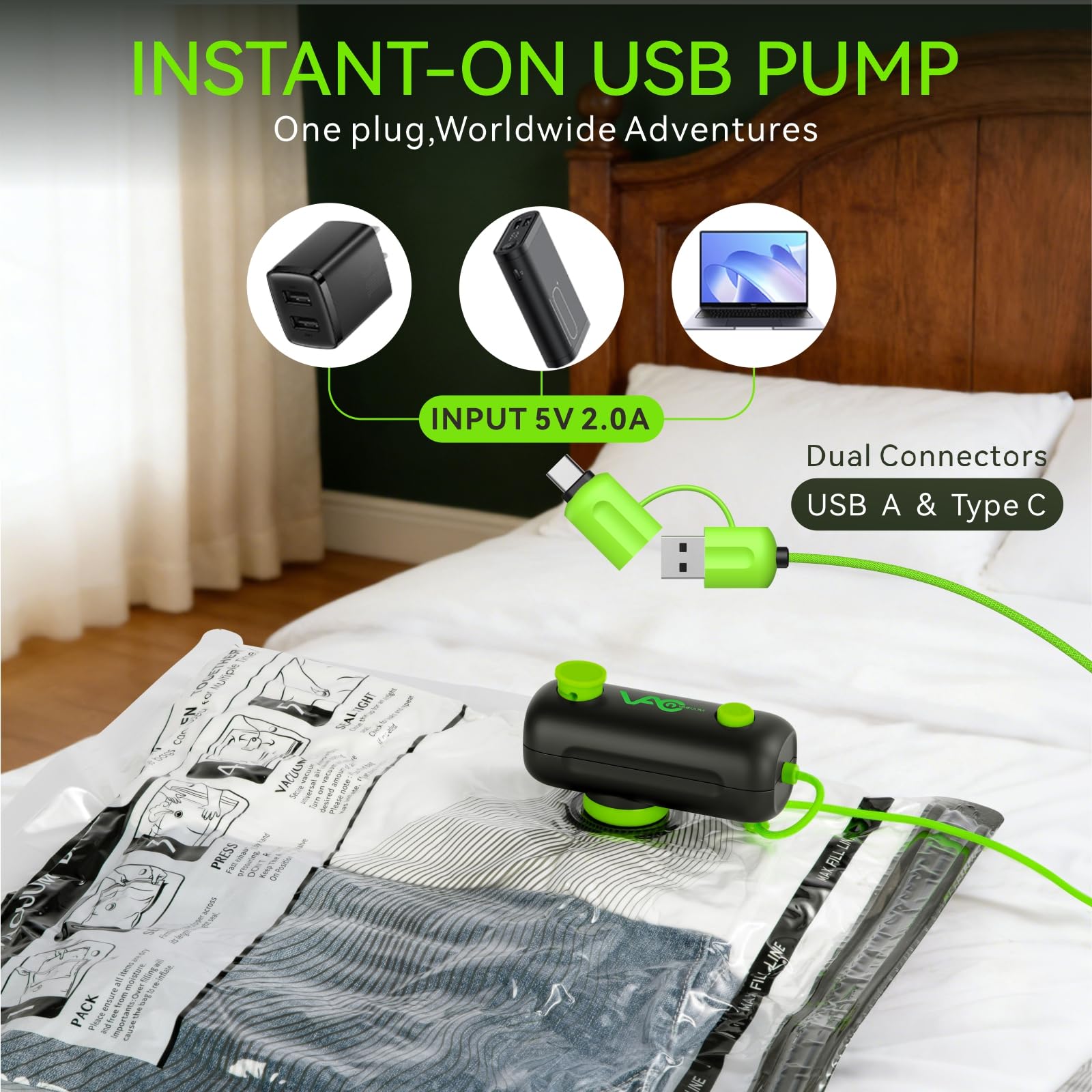 CrazyFeb cable wrap and stopper organized with pump, making storage tidy and portable