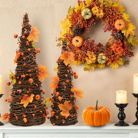 CRCZK close-up of miniature pumpkin and maple leaf accents for textured autumn detail