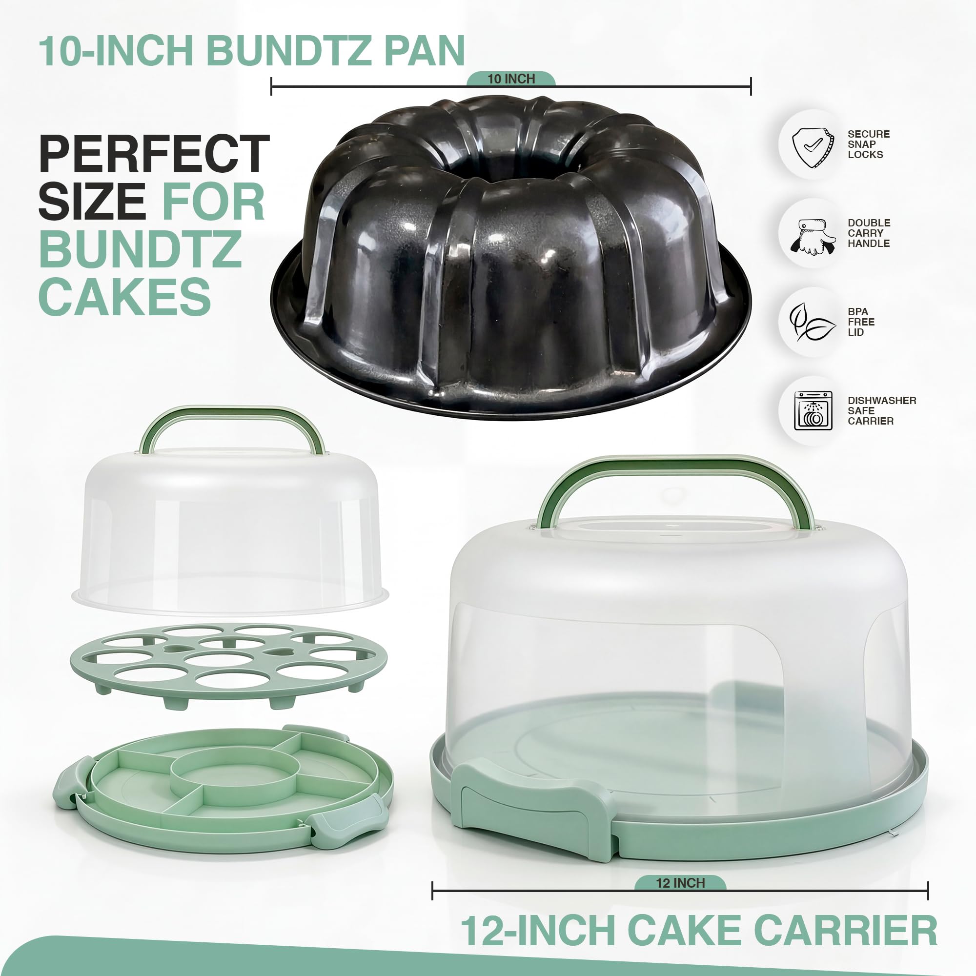 CREACAKE fluted 10-inch pan top view demonstrates decorative edge