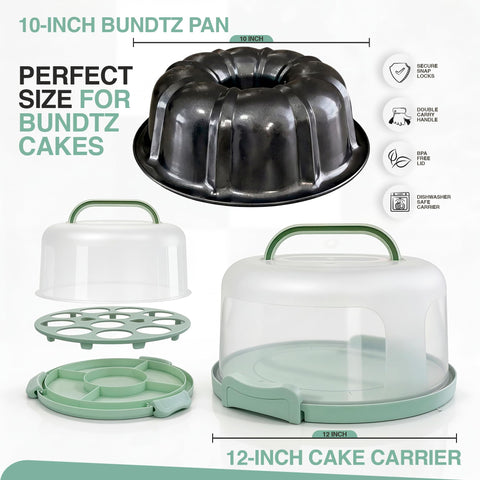 CREACAKE fluted 10-inch pan top view demonstrates decorative edge