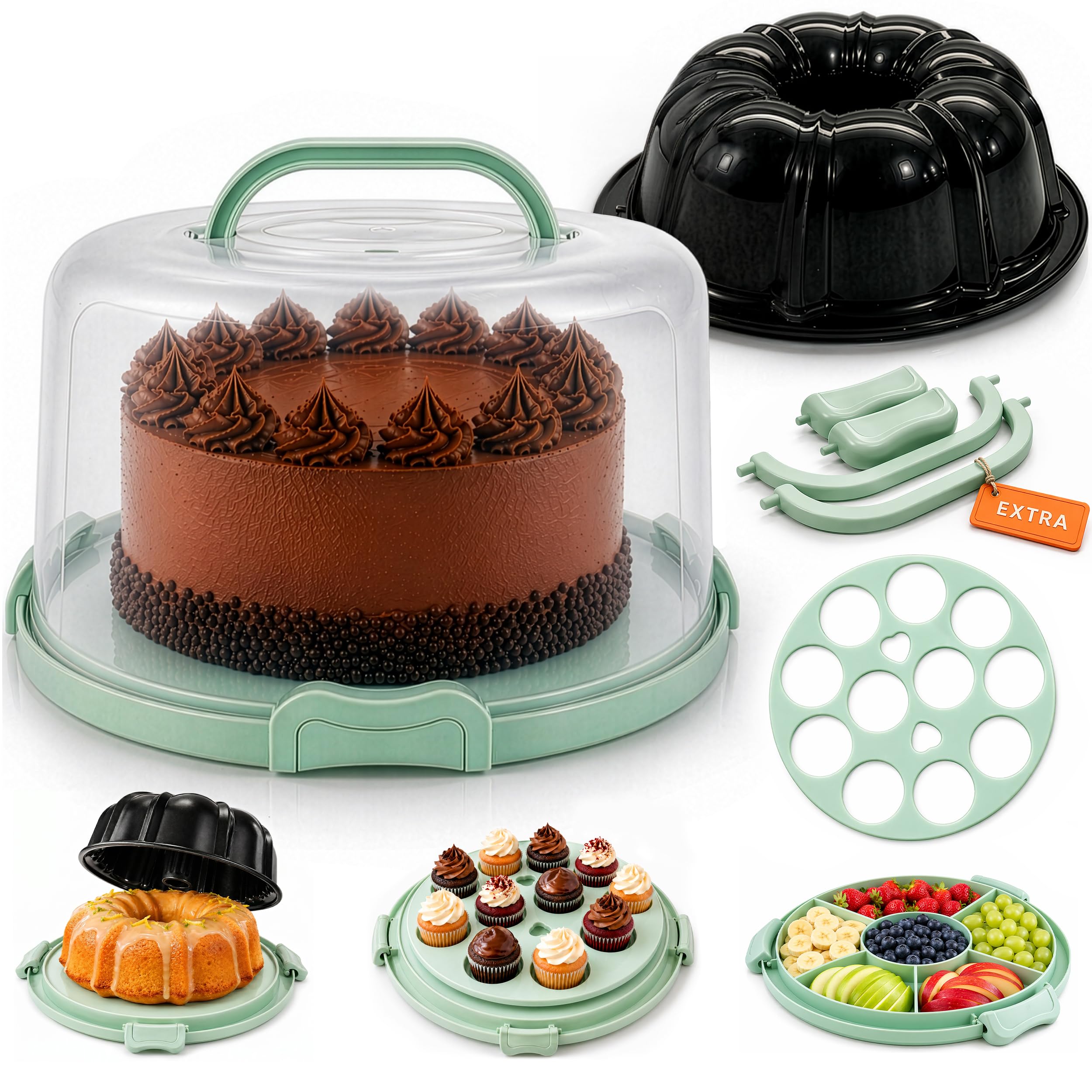 CREACAKE front view of full mint set shows convenience and style