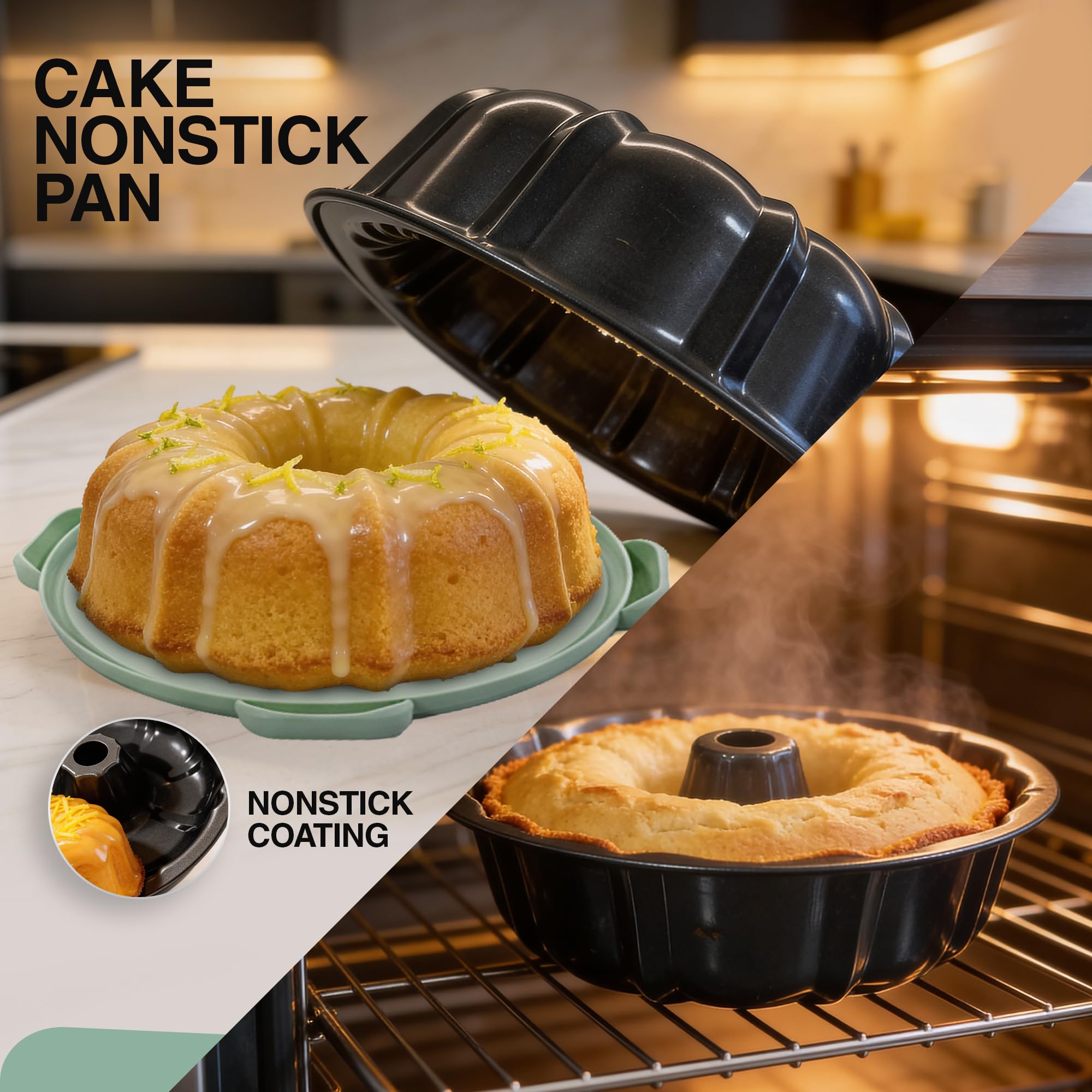 CREACAKE nonstick surface close-up for easy cake release and cleanup