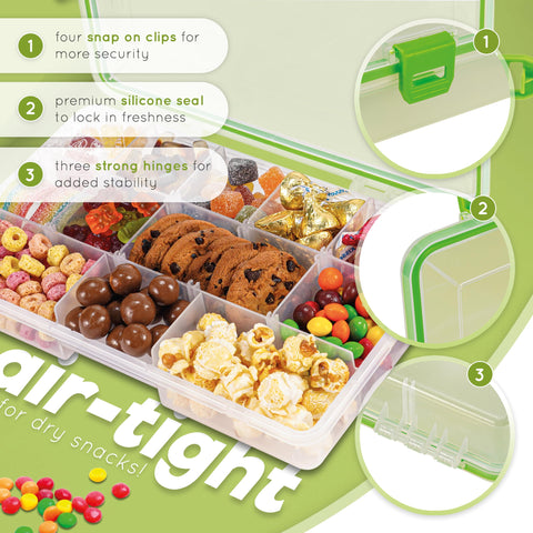 Create-ables packed with snacks illustrating separated foods and fresh presentation