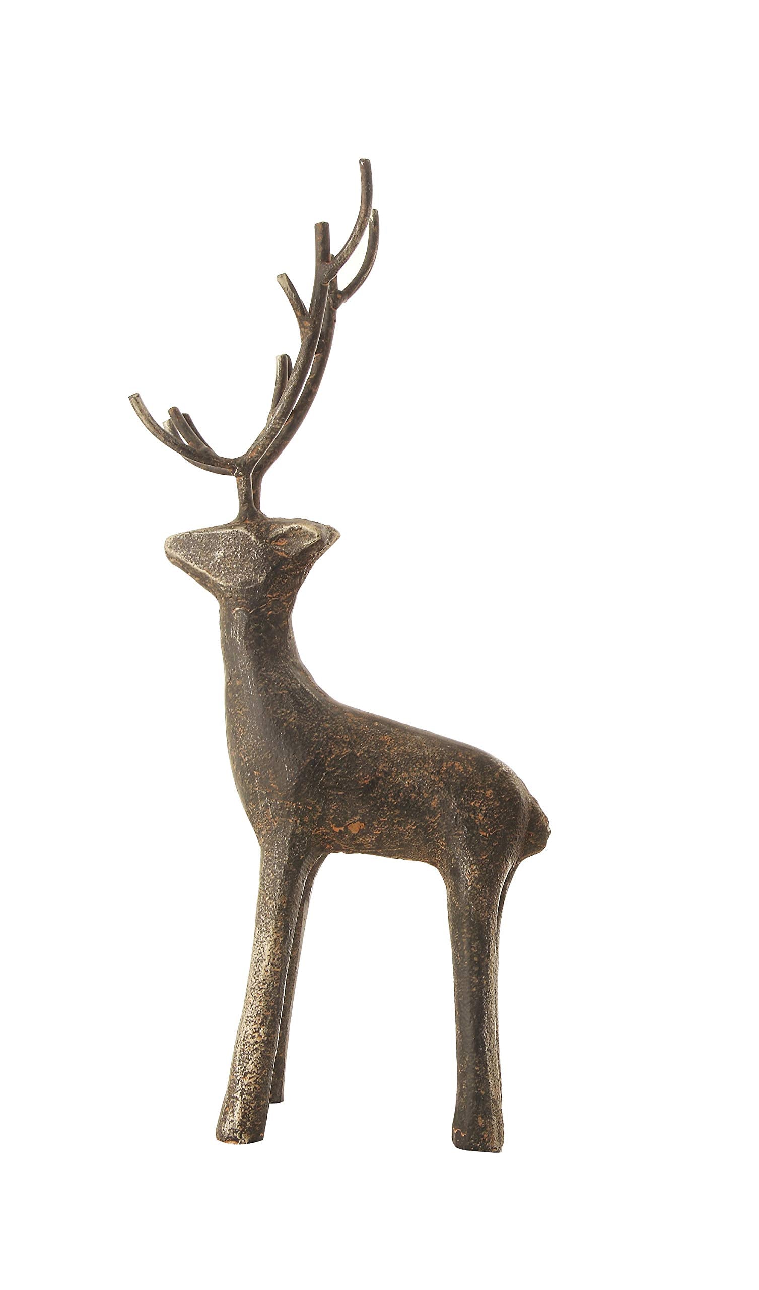 Creative Co-Op front view of black cast iron deer showing silhouette and stable base benefit
