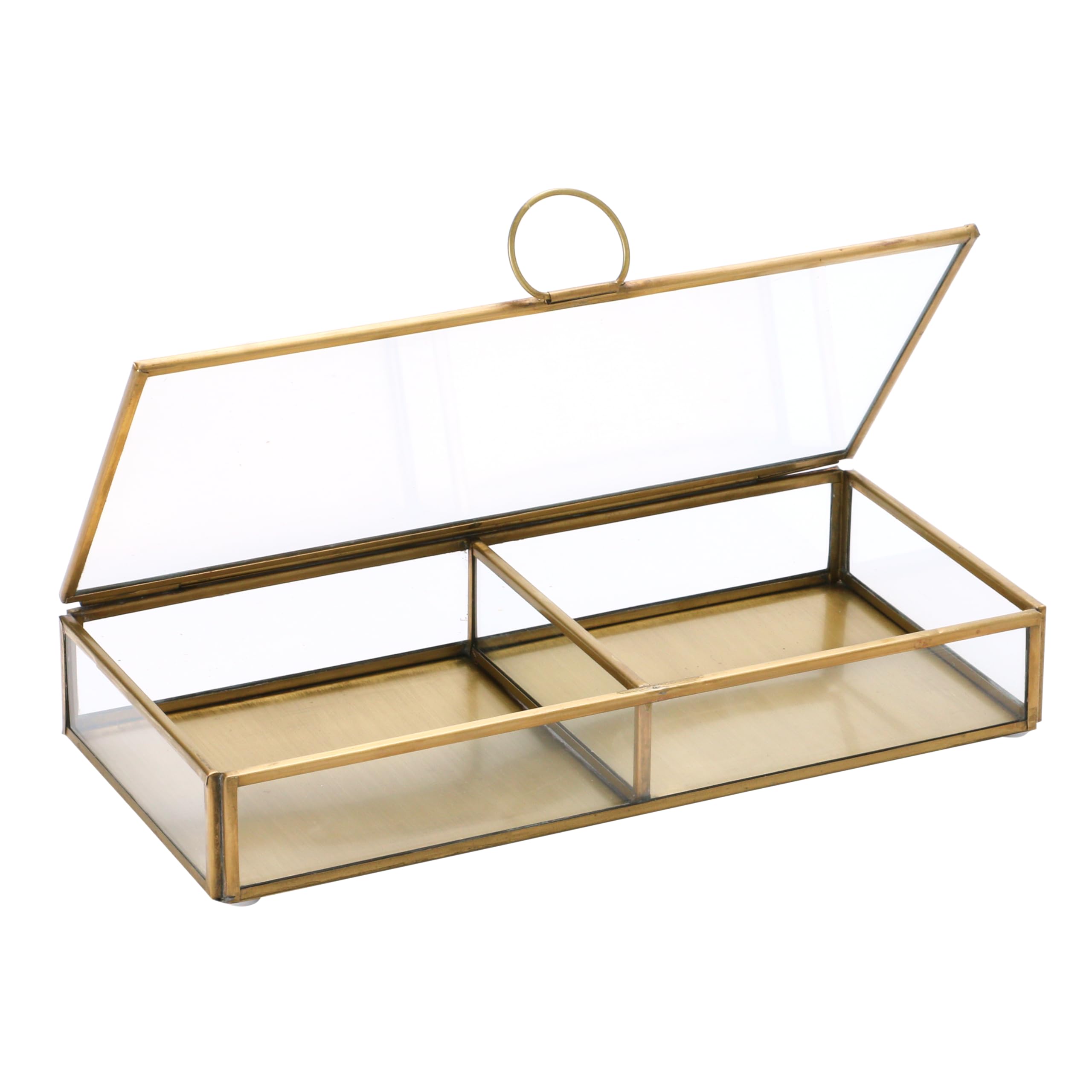 Creative Co-Op close-up of brass frame and glass seam showing quality detail