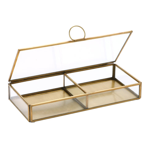 Creative Co-Op close-up of brass frame and glass seam showing quality detail