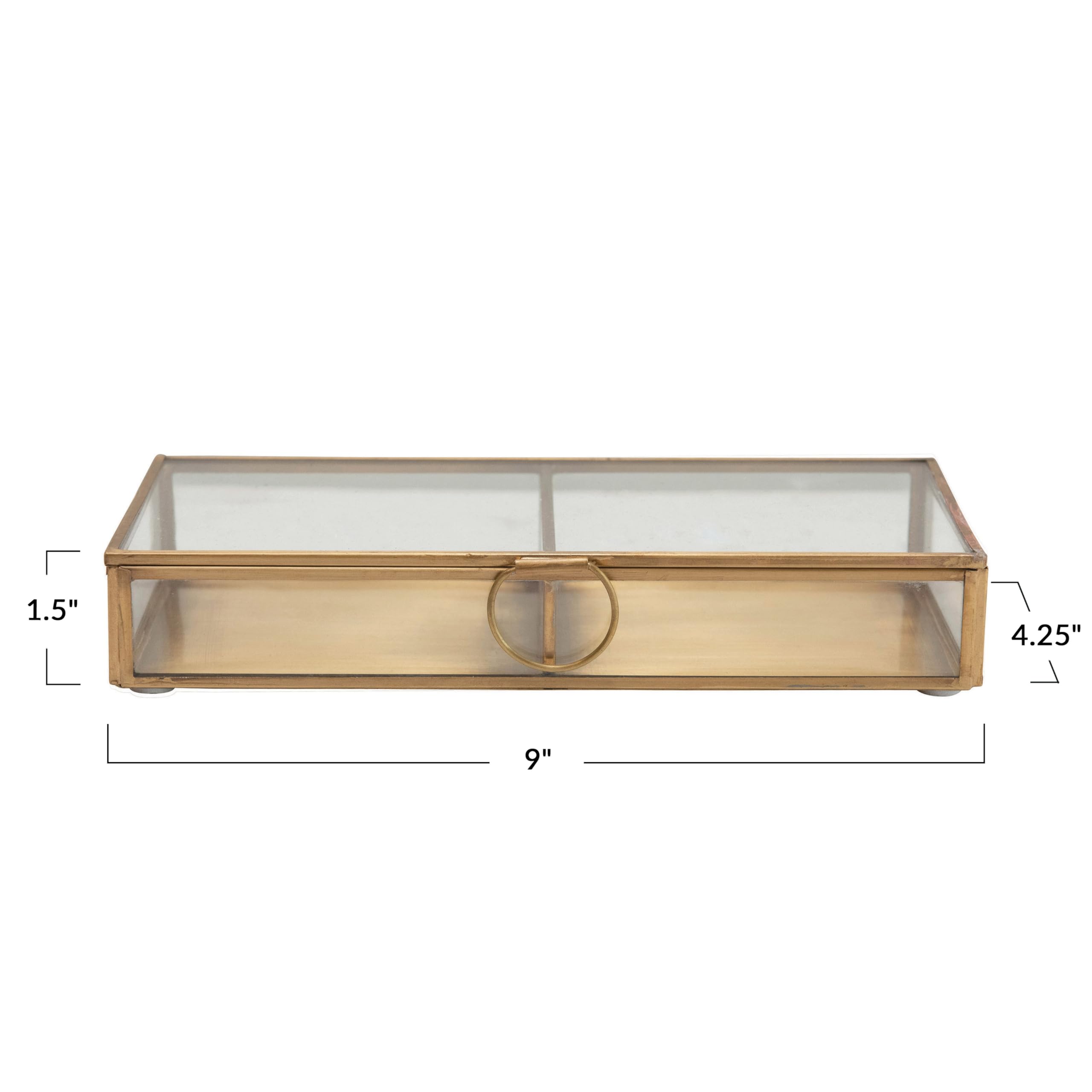 Creative Co-Op display box with hinged lid open for easy access and tidy storage