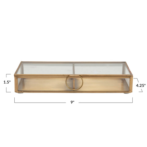 Creative Co-Op display box with hinged lid open for easy access and tidy storage