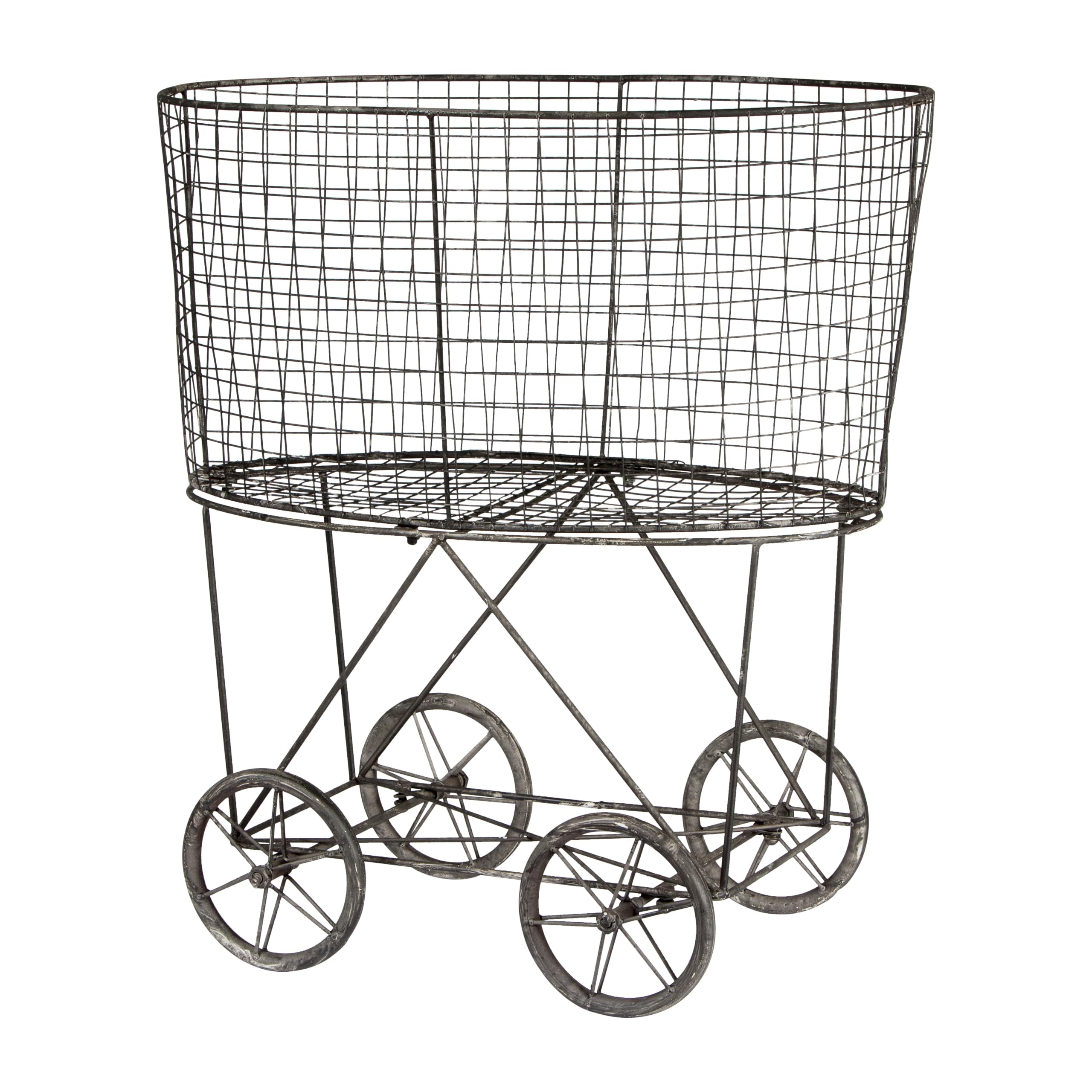 Creative Co-Op front view showing vintage metal laundry basket and curb appeal