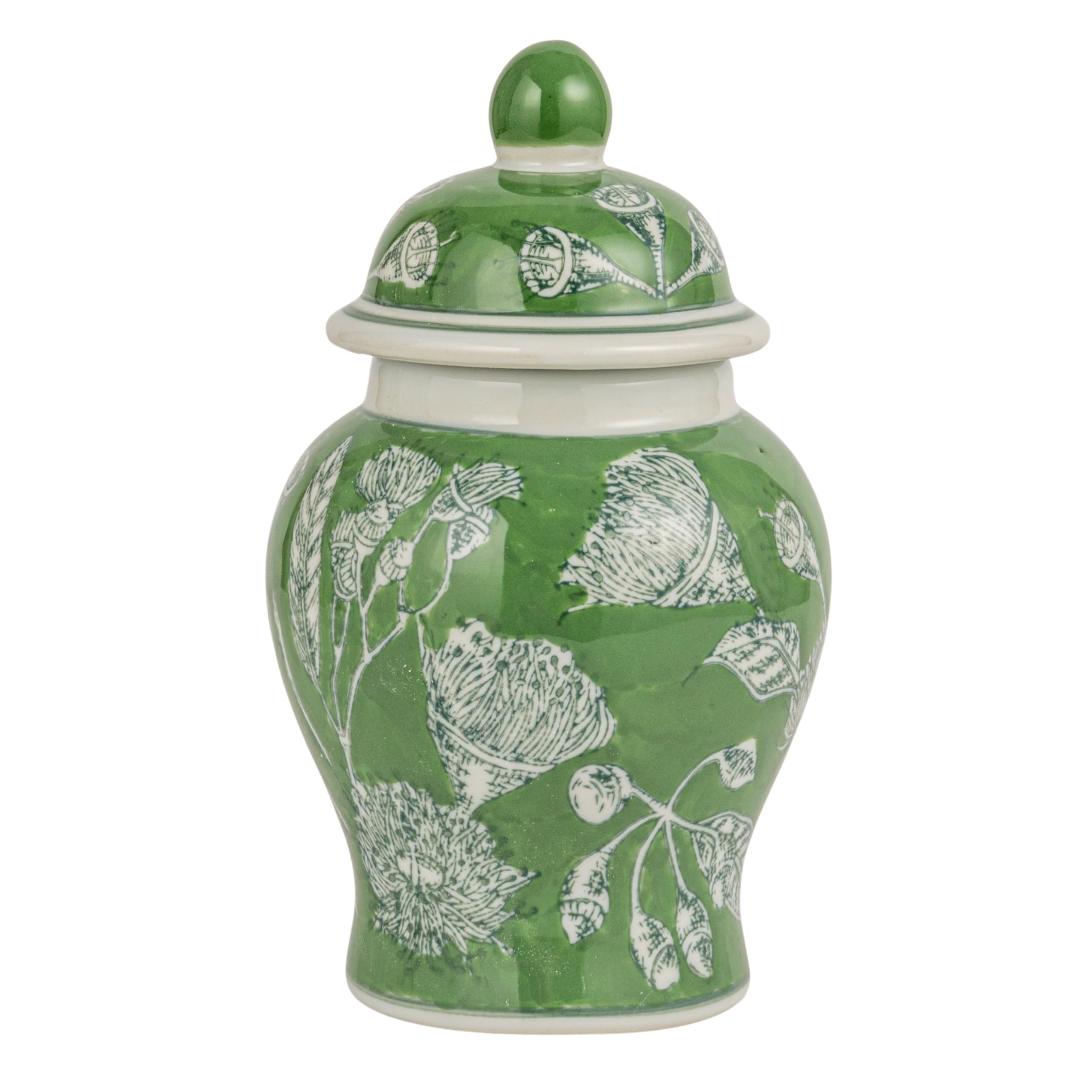Creative Co-Op styled mantel vignette showing jar adding elegant focal point