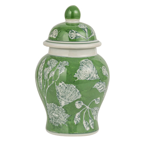 Creative Co-Op styled mantel vignette showing jar adding elegant focal point