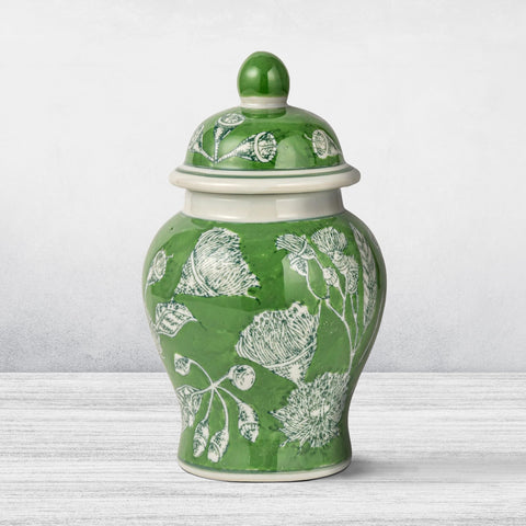 Creative Co-Op jar filled with dried florals displaying styling option