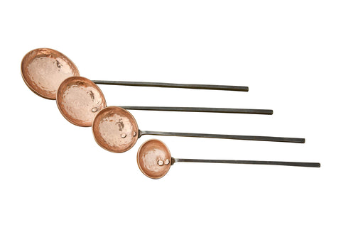 Creative Co-Op ladles styled on farmhouse dinner table, enhances presentation when entertaining