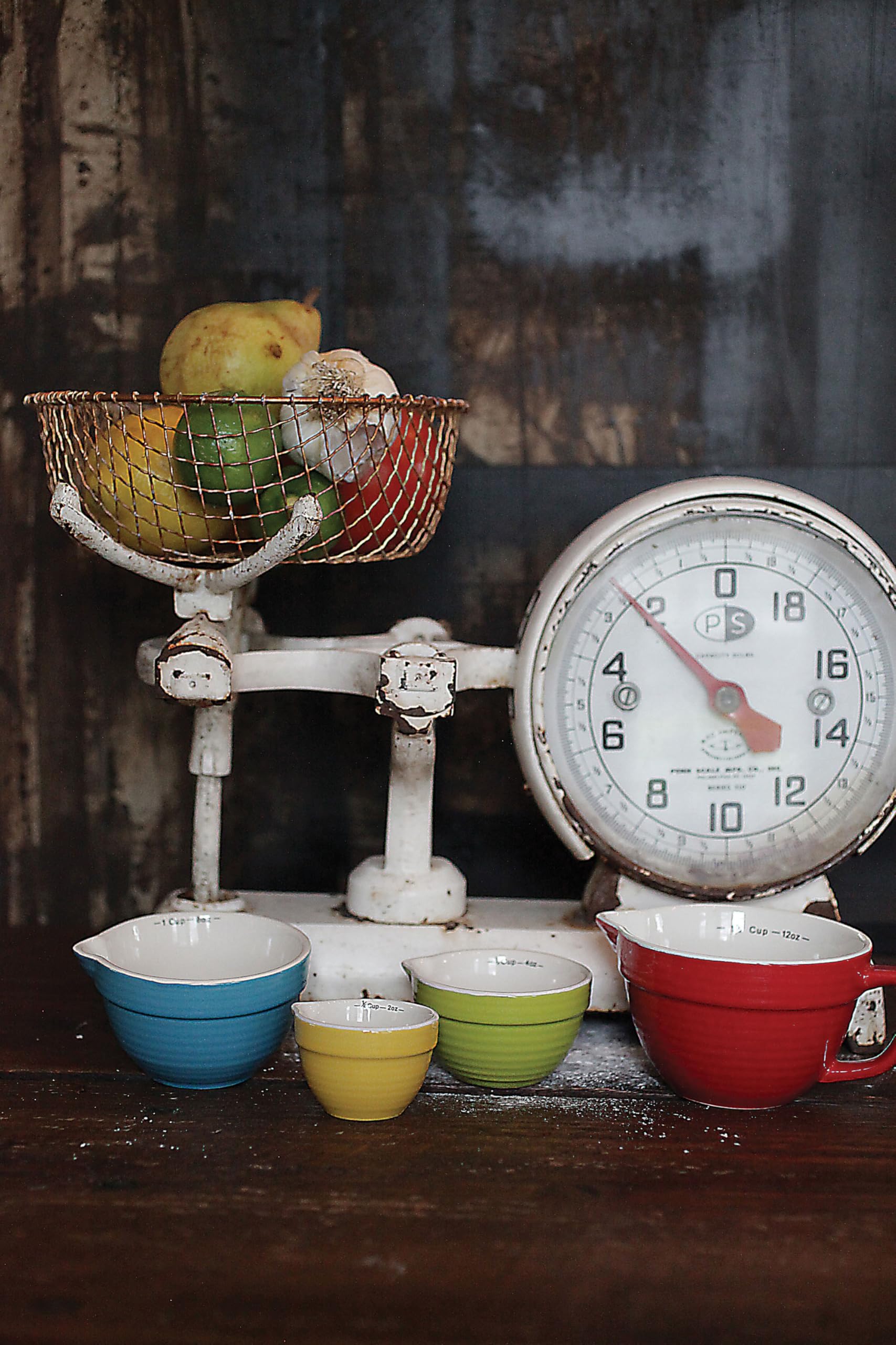 Creative Co-Op set displayed on kitchen counter adding cheerful color and practical prep utility