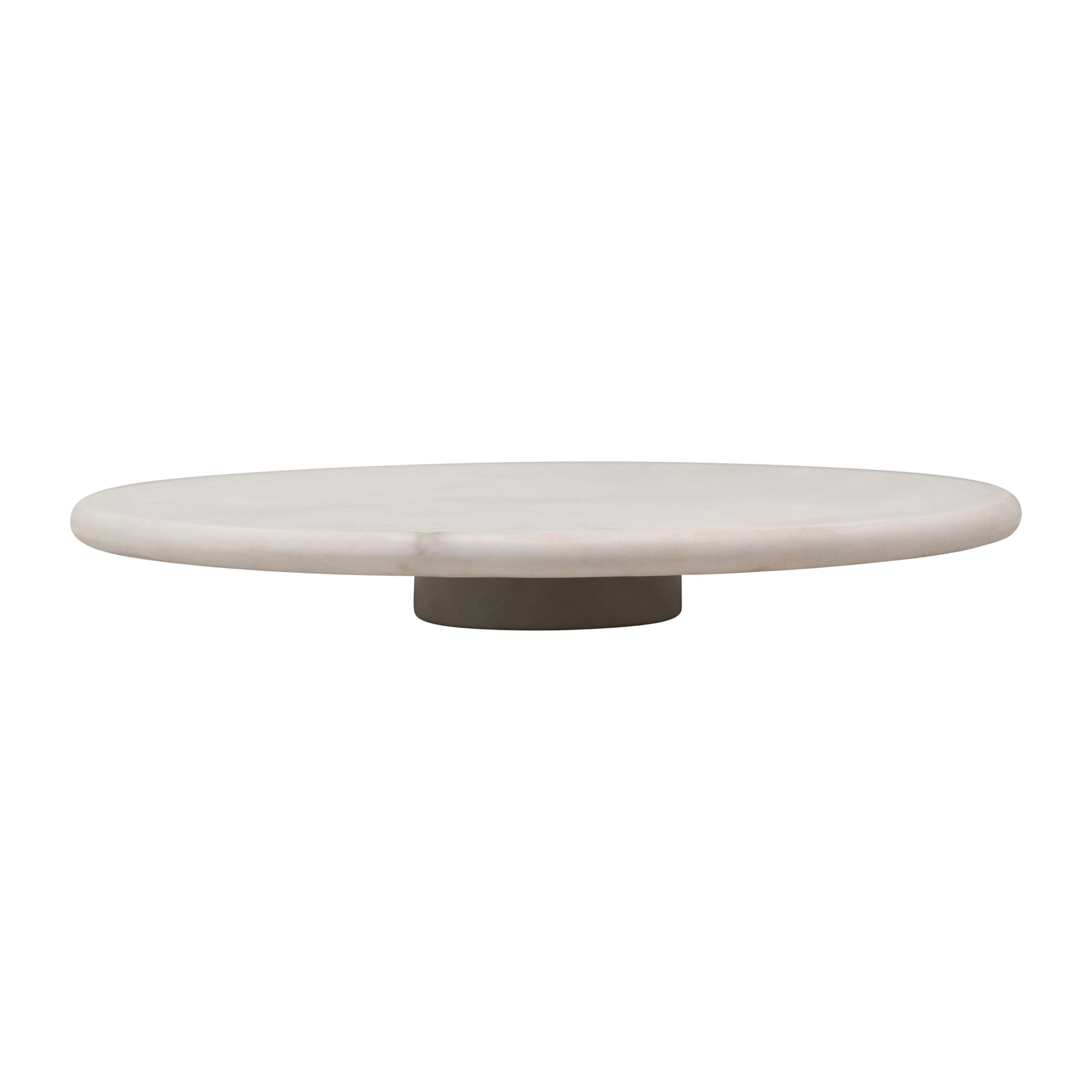 Creative Co-Op lazy susan beside a ruler illustrating 14-inch scale and fit