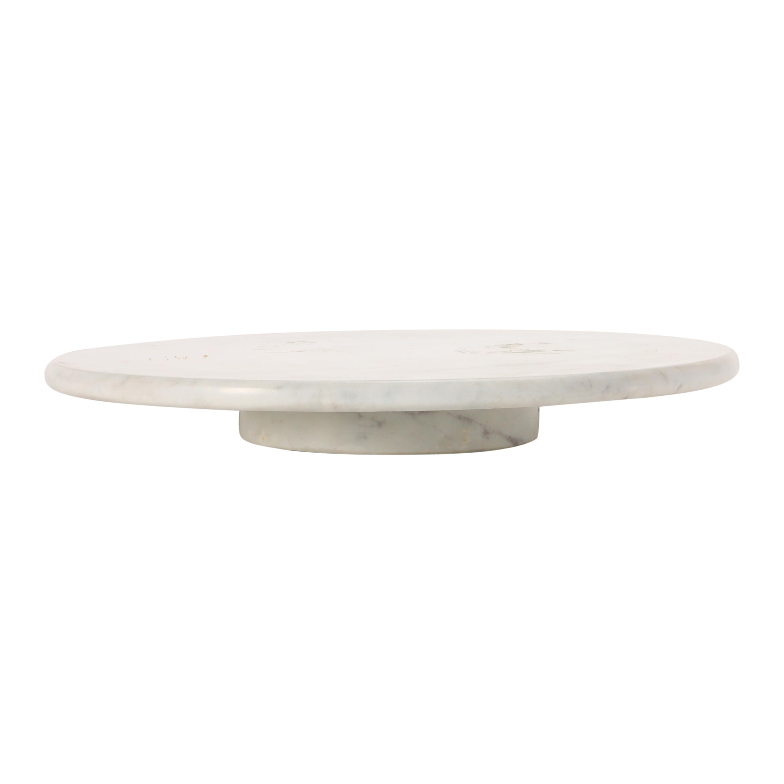 Creative Co-Op lazy susan stored inside cabinet showing compact storage benefit