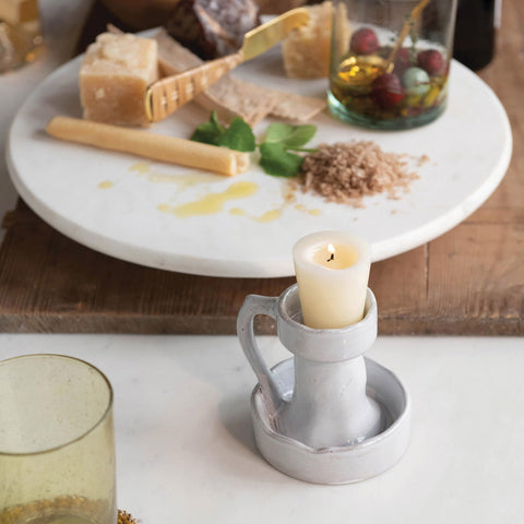 Creative Co-Op marble lazy susan top-down view showing 14-inch serving surface