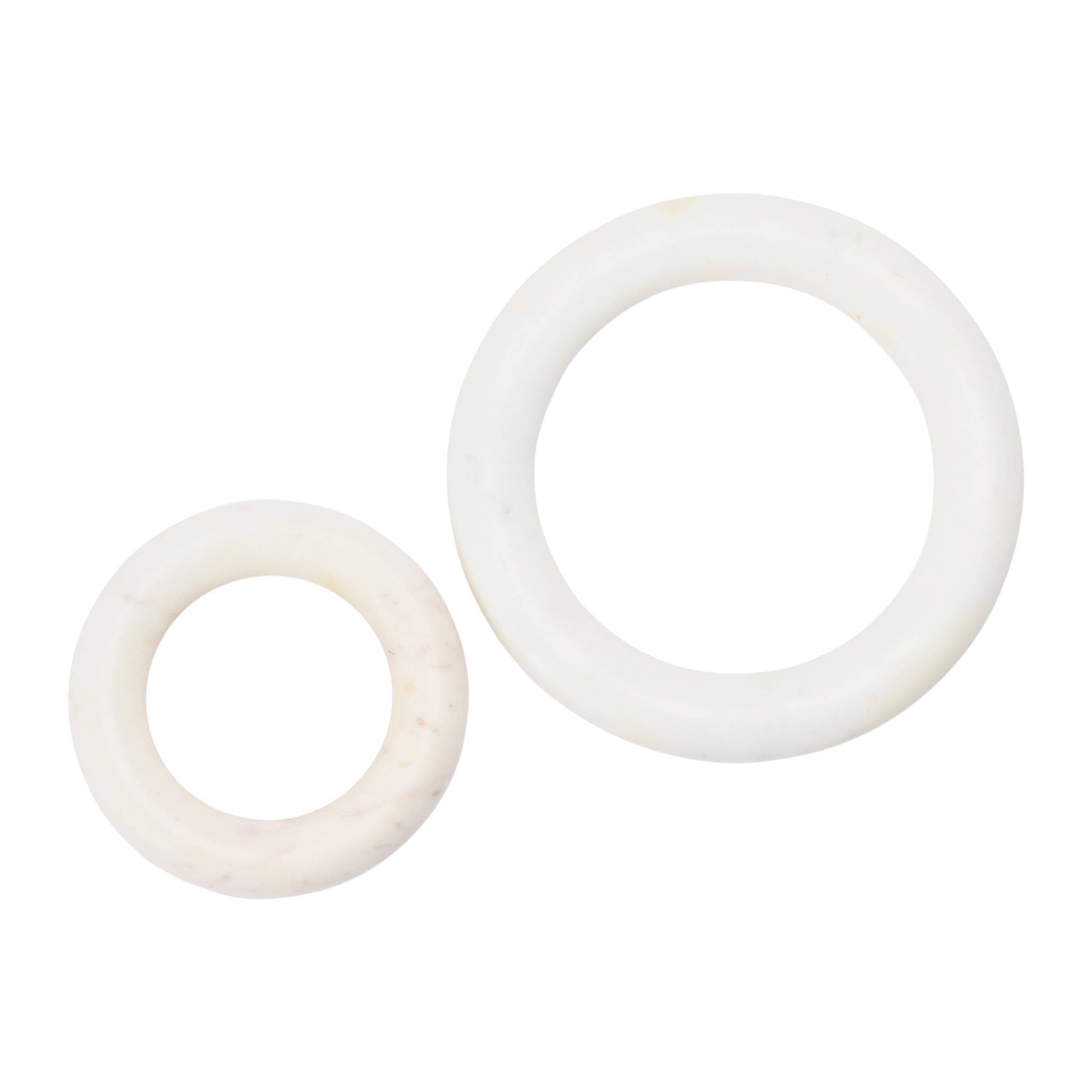 Creative Co-Op marble trivet styled on dining table adding elegant decor and tabletop protection