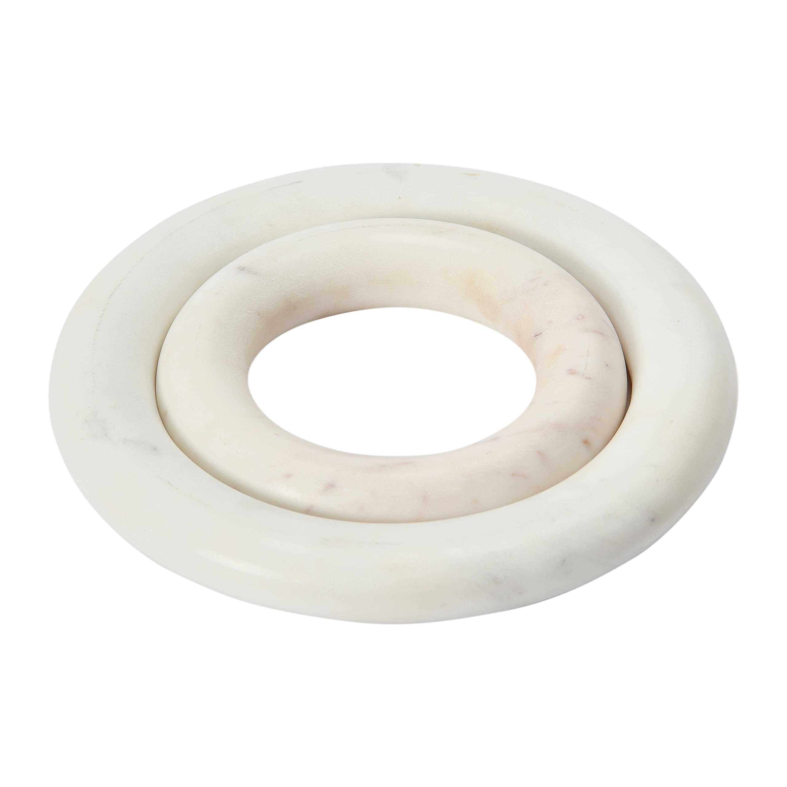 Creative Co-Op marble trivet top view showing clean white surface and protective benefit