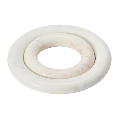Creative Co-Op marble trivet top view showing clean white surface and protective benefit