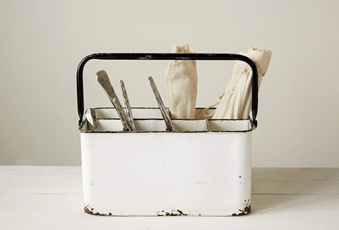 Creative Co-Op close-up of distressed enamel highlighting textured character