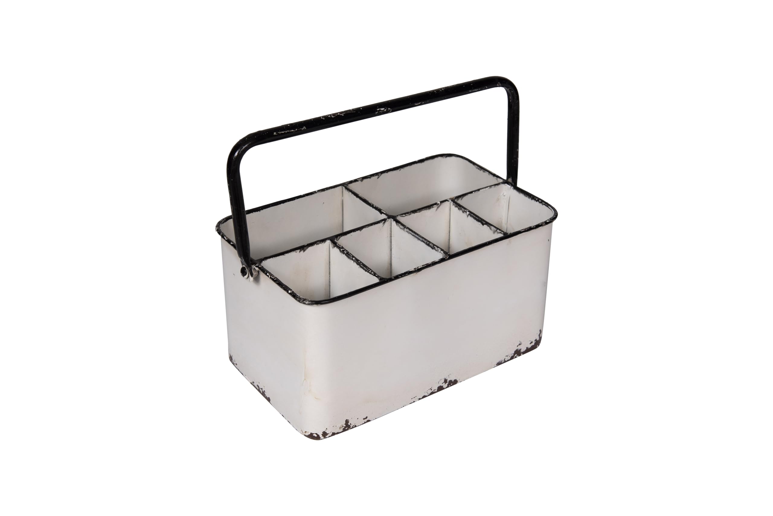 Creative Co-Op metal caddy front view showing organized storage benefit