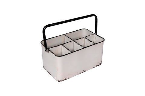 Creative Co-Op metal caddy front view showing organized storage benefit