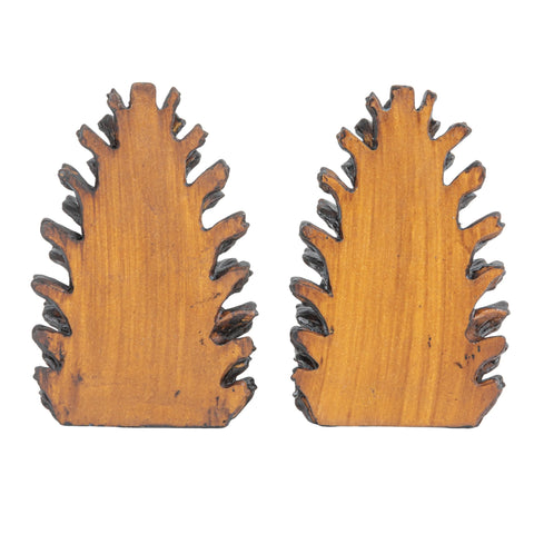 Creative Co-Op pinecone bookend bronze finish closeup revealing warm metallic look