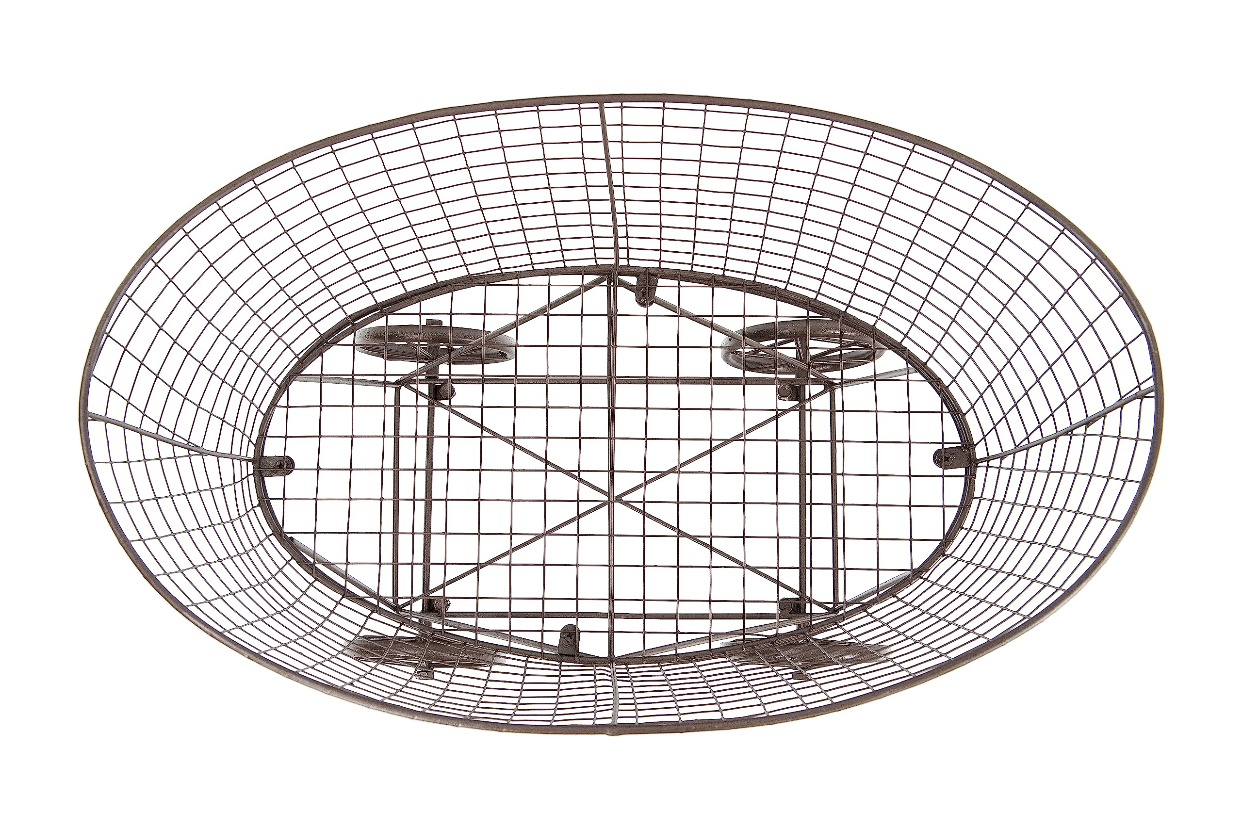 Creative Co-Op basket next to chair sizing comparison to show compact footprint for small spaces