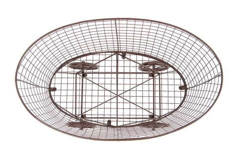 Creative Co-Op basket next to chair sizing comparison to show compact footprint for small spaces