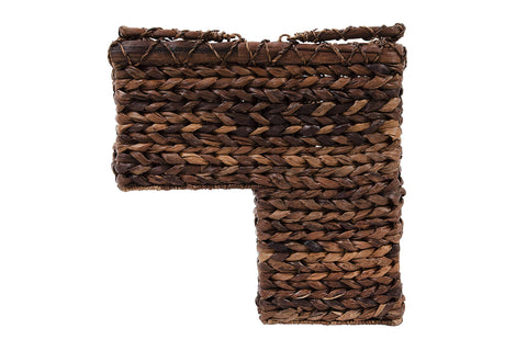 Creative Co-Op front view of stair basket showing natural finish and shape for tidy storage