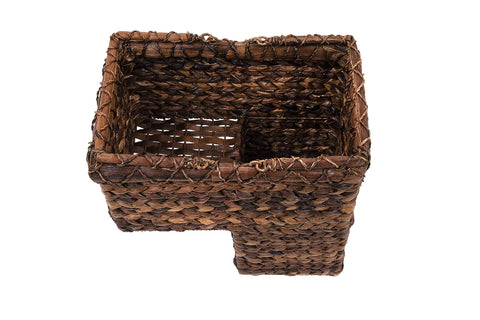 Creative Co-Op in-use carrying basket with handles to transport blankets and toys
