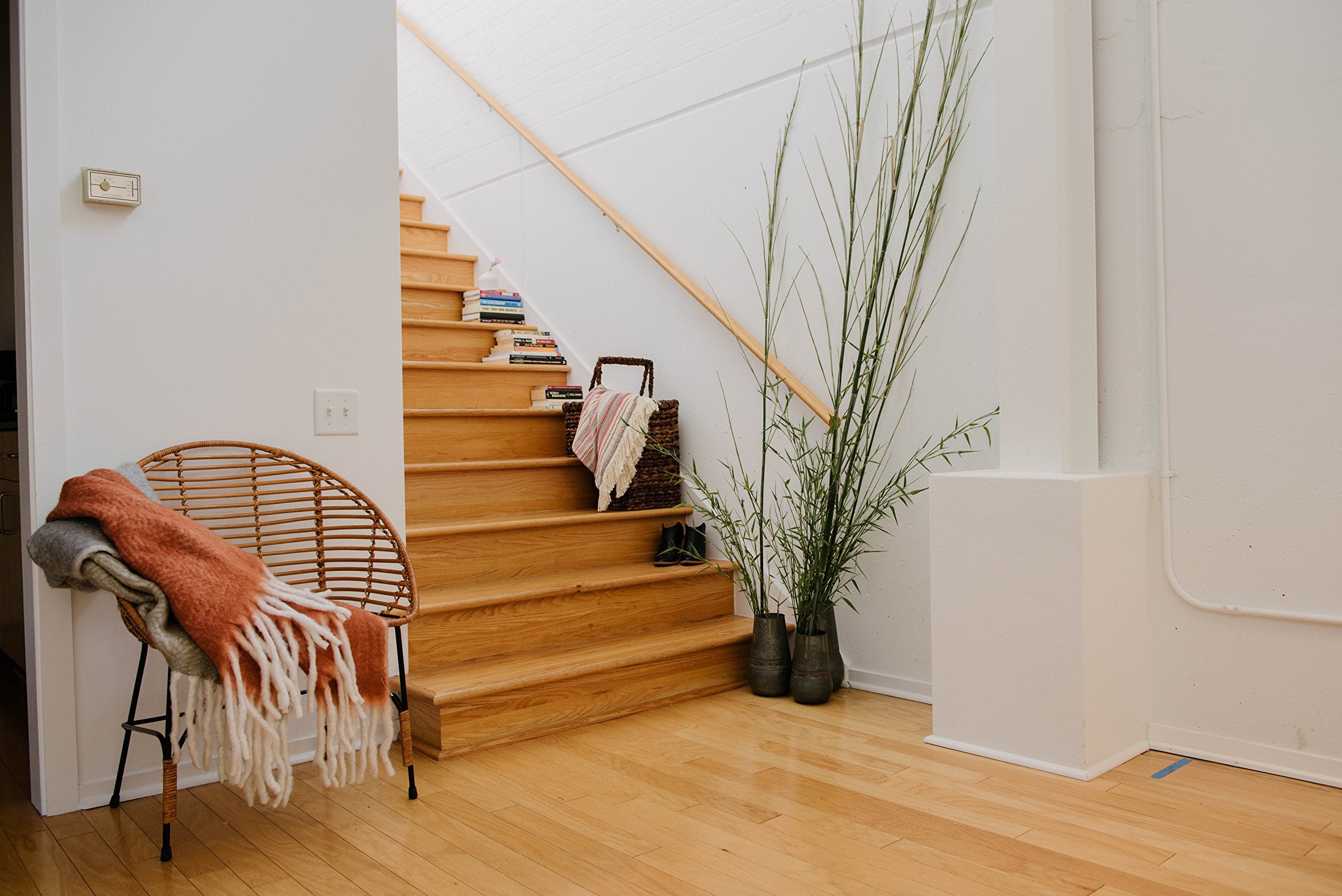 Creative Co-Op material label photo illustrating BacBac leaf and rattan composition