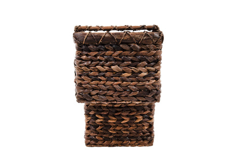 Creative Co-Op filled with blankets and books conveying decorative storage benefit