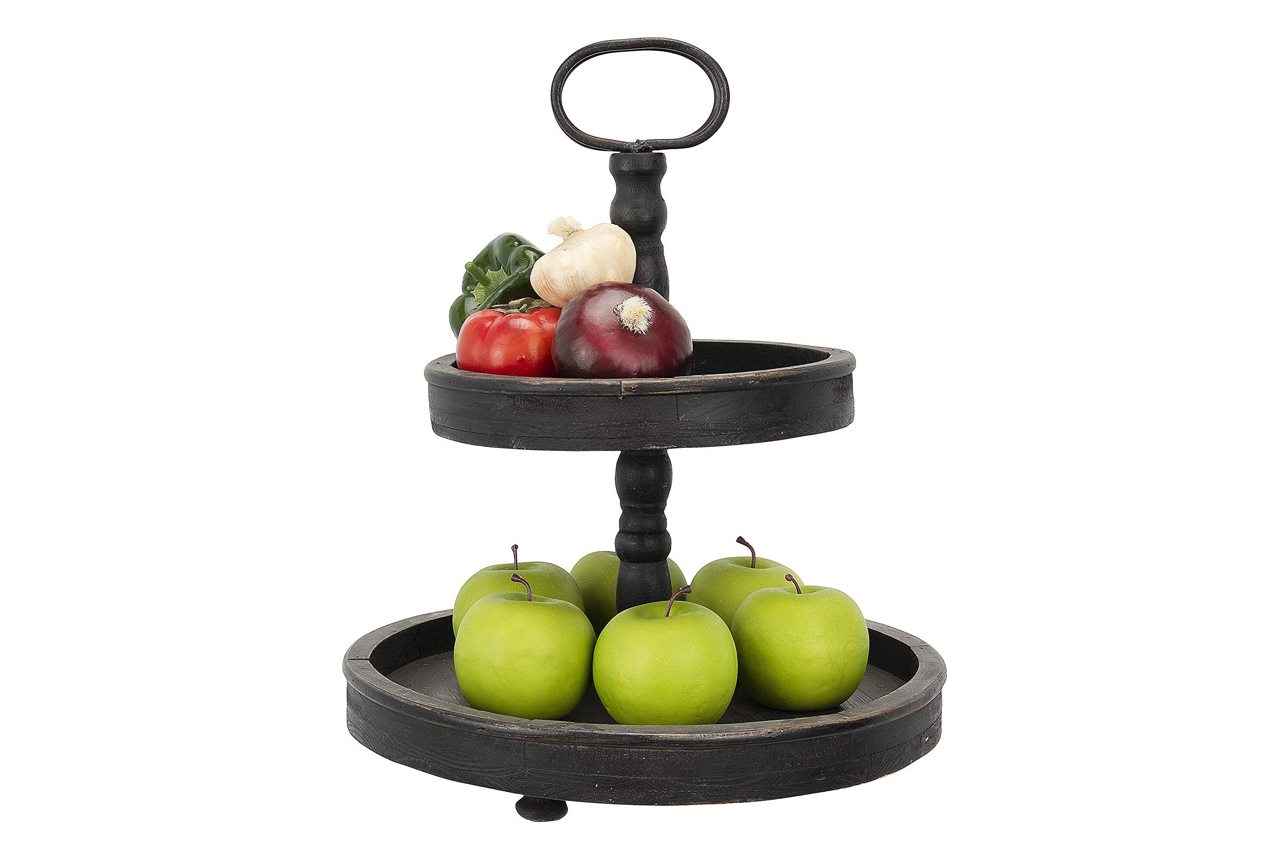Creative Co-Op metal handle detail showing sturdy grip for easy transport between rooms