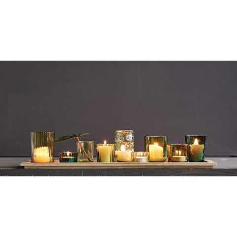 Creative Co-Op tray styled on mantel adding rustic charm and focal interest