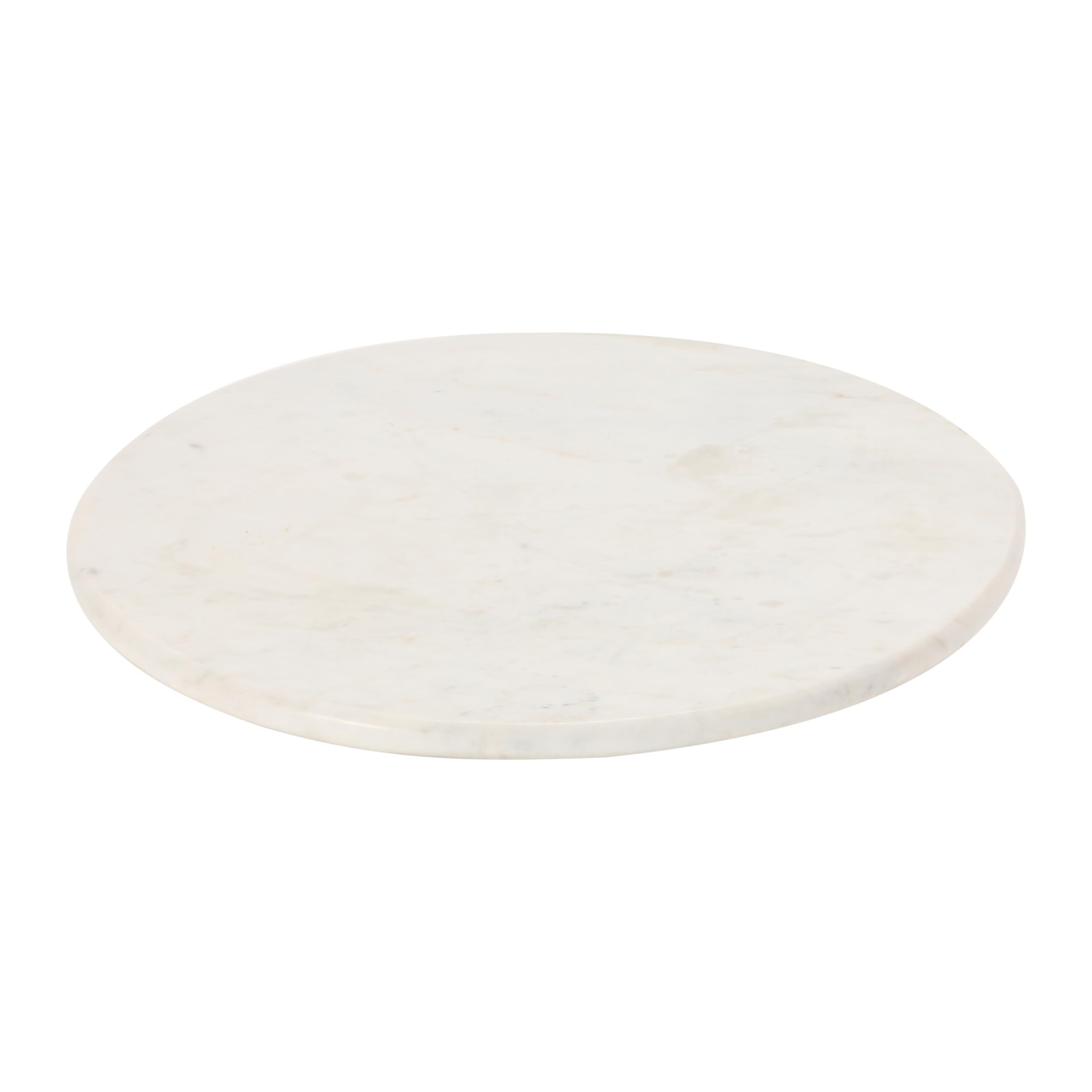 Creative Co-Op white marble lazy susan front view showing clean profile and elegance